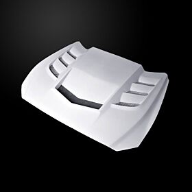 2015-2017 Ford Mustang Ecoboost/GT/V6 VIP-Style Heat-Extractor Functional Fiberglass Hood - FM15AHVIPFHW