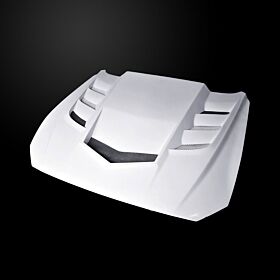 2018-2023 Ford Mustang Ecoboost/GT/V6 VIP-Style Heat-Extractor Functional Fiberglass Hood - FM18AHVIPFHW