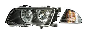 1999-2001 BMW E46 4dr 2pc Halo Projector Headlights - Black - 02-AZ-B398-PBC-R-4D