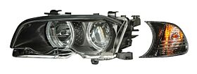 1999-2001 BMW E46 & M3 2dr Halo Projector Headlights - Black - 02-AZ-B399-PBC-R-2D