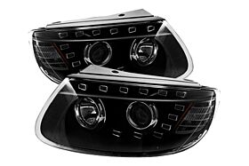 2007-2009 Hyundai Santa Fe Projector Headlights Black - 02-AZ-YF07-PBC-A
