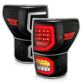 2007-2013 Toyota Tundra Anzo LED Tail Lights Black W/Clear Lens - 311336