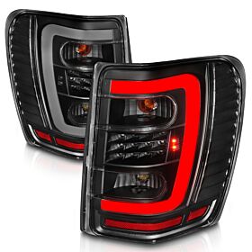 1999-2004 Jeep Grand Cherokee Anzo LED Tail Lights W/ Light Bar Black Housing Clear Lens - 311394