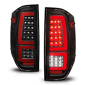 2014-2021 Toyota Tundra Anzo Full LED Tail Lights W/ Red Light Bar Sequential Signal Black Housing Clear Lens - 311436
