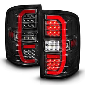 2015-2019 GMC Sierra 1500/2500 HD/3500 HD Anzo Sequential LED C-Bar Tail Lights Black Housing Clear Lens - 311464