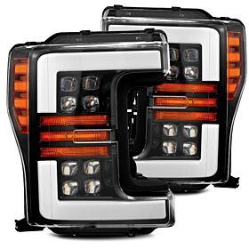 17-19 Ford F-250/F-350 Super Duty NOVA-Series LED Projector Headlights Jet Black by AlphaRex - 880100
