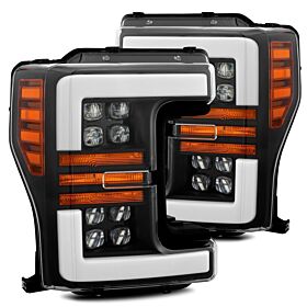 17-19 Ford F-250/F-350 Super Duty NOVA-Series LED Projector Headlights Black by AlphaRex - 880102
