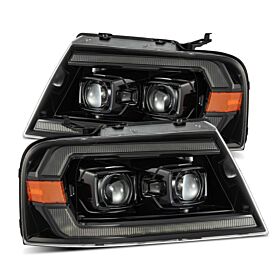 06-08 Lincoln Mark LT LUXX-Series LED Projector Headlights Alpha-Black by AlphaRex - 880133