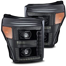 11-16 Ford F-250/F-350 Super Duty Luxx-Series LED Projector Headlights Alpha-Black by AlphaRex - 880143