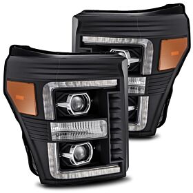 11-16 Ford F-250/F-350 Super Duty Luxx-Series LED Projector Headlights Black by AlphaRex - 880146