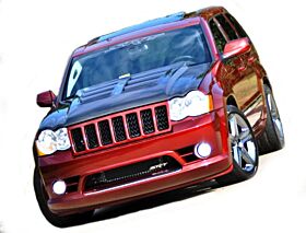 2005-2010 Jeep Grand Cherokee Venom Carbon Fiber Hood - Carbon Fiber Outer Piece With Fiberglass Inner Piece - 240.095