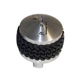 1987-1995 Jeep Yj 4Wd Transfer Case Knob Silver by DV8 Off-Road - D-JP-180031-BL