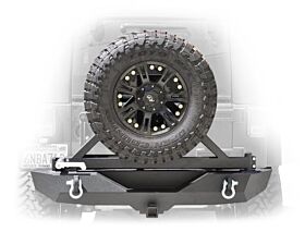 2007-2018 Jeep Wrangler JK Mid Width Rear Bumper & Tire Carrier RS-1 by DV8 Off-Road - RBSTTB-01BR