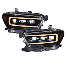 2016-2023 Toyota Tacoma Sequential LED Projector Headlights with Amber DRL Pair By Form Lighting - FL0076