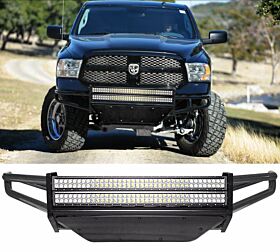 2009-2017 Dodge Ram 1500 Off -Road Front Bumper w/Skid Plate with 2 3/8" Rigid LED - 12-B68G0832