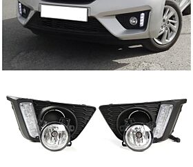 2015-2017 Honda Fit LED DRL Fog Lights Clear - 3-WQ-HD-201AL