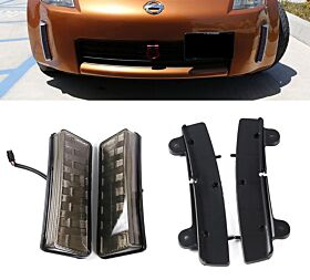 2003-2005 Nissan 350Z LED DRL Reflector Lights Smoke  - 3-WQ-NS-802A-SM