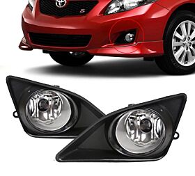 2009-2010 Toyota Corolla Fog Lights w/Silver Bezel Clear - 3-WQ-TY-403