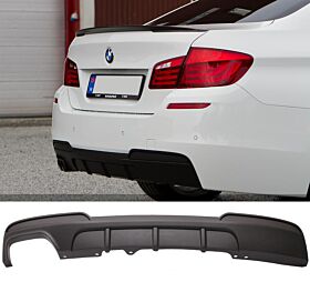 2011-2016 BMW 5-Series 528i M-Sport F10 Polypropylene Single Outlet M-Sport Rear Bumper Diffuser - 8-BLR-MPF101115-1H2M