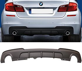 2011-2016 BMW 5-Series 535i M-Sport F10 Sedan Duel Outlet M-Sport Rear Bumper Diffuser - 8-BLR-MPF101115-2H1M
