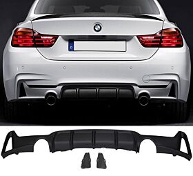2014-2016 BMW 4-Series 435i/435i xDrive F32 Dual Single Exhaust Rear Bumper Diffuser - 8-BLR-MPF32-1315-TW