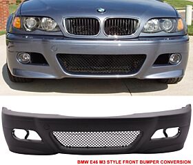 1999-2005 BMW 3-Series E46 4DR Sedan Polypropylene M3 Style Front Bumper - 8-FB-M3E469804-4