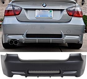 2006-2011 BMW 3-Series E90/E91 Polypropylene M3 Style Single Outlet Rear Bumper Diffuser - 8-RB-M3E900511-SG