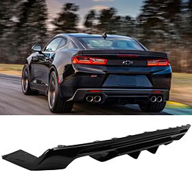 2016-2024 Chevrolet Camaro Quad Exhaust Rear Lip Diffuser Gloss Black - BLD-CC16ZL1IK-GBK