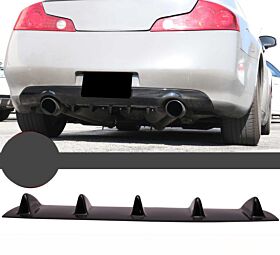 2003-2006 Infiniti G35 Coupe 5 Fin Style Rear Bumper Diffuser Lip Gloss Black - BLD-V1UNI5F-GBK_G35C