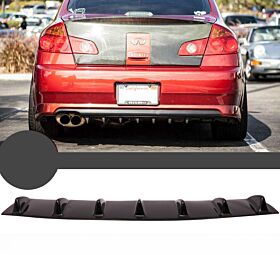 2003-2006 Infiniti G35 Sedan 7 Fin Style Rear Bumper Diffuser Lip Gloss Black - BLD-V1UNI7F-GBK_G35S