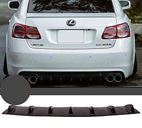 2006-2011 Lexus GS350/GS430/GS450h V1 7Fin Style Rear Bumper Diffuser Lip Gloss Black - BLD-V1UNI7F-GBK_GS