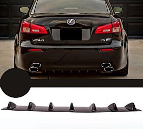 2006-2013 Lexus IS250/IS350/ISF V1 7Fin Style Rear Bumper Diffuser Lip Gloss Black - BLD-V1UNI7F-GBK_IS