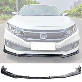 2019-2021 Honda Civic IKON V4 Style Front Bumper Lip Carbon Fiber Print - BLF-HC19IKV4-CFL