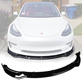 2017-2020 Tesla Model 3 Front Bumper Lip - BLF-TSL318IK3P-GBK