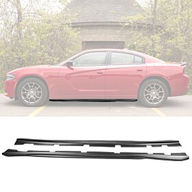 2011-2023 Dodge Charger SE/SXT/RT/GT/Enforcer/Pursuit Polypropylene Side Skirts Matte Black - BLS-DCH15IKSRTV2-PP