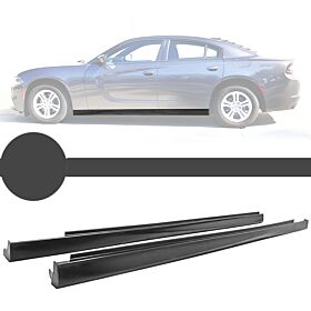 2011-2023 Dodge Charger SE/SXT/RT/GT/Enforcer/Pursuit Polyurethane Side Skirts Unpainted Black - BLS-DCH15SRT-PU