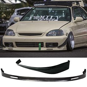 1999-2000 Honda Civic EK Hatchback Polyurethane BYS Sport Style Front Bumper Lip + Rear Bumper Lip - CB-A000850
