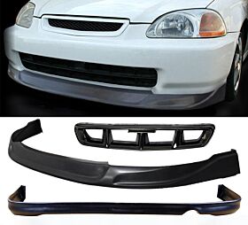1996-1998 Honda Civic Front + Rear Bumper Lip + Mugen Front Grille  - CB-A003756