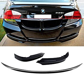 2006-2008 BMW 3-Series E90 4DR M3 Style Trunk Spoiler + Front Lip Splitters Black Sapphire #475 - CB-A004782