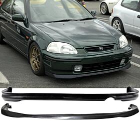 1996-1998 Honda Civic 4DR Polyurethane SIR Style Front Bumper Lip + Rear Bumper Lip - CB-A005117