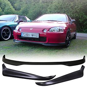 1996-1998 Honda Civic Polypropylene T-R Style Front Bumper Lip + 2PC Rear Lip Spats Combo  - CB-A008481