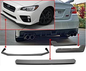 2015-2017 Subaru WRX/STI Front Bumper Lip + Rear Aprons + Rear Diffuser - CB-A010240