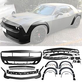 2015-2021 Dodge Challenger SXT/GT/RT/RT Scat Pack Front Bumper + Lip + Demon Fender Flare Combo - CB-A011948