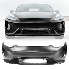 2017-2022 Tesla Model 3 Polypropylene IKON Style Front Bumper Unpainted Black - CB-A012496