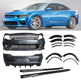2015-2023 Dodge Charger Polypropylene Wide Body Kit w/Gloss Rear Diffuser & Fender Flares - CB-A012525