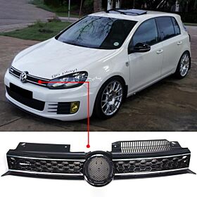 2010-2014 Volkswagen Golf MK6 GTI-Style Front Grille Black-Chrome  - GR-GOLF61013V1-BKC