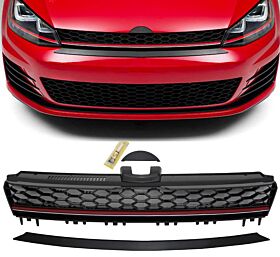 2015-2017 Volkswagen Golf Base MK7 Red-Bar Front Grille  - GR-GOLF714V2-BKR