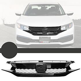 2019-2021 Honda Civic Coupe/Sedan Type-R Front Grille Gloss Black  - HG-HC19CTR-GBK