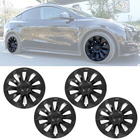 2020-2024 Tesla Model Y V1 Style ABS Matte Black Hubcap Wheel Covers 20" - WC-TSLY20-20-V1-MBK