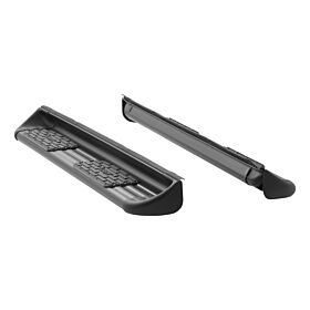 2014-2018 Chevrolet Silverado 1500 Double Cab Stainless Steel Side Entry Steps Black Textured Luverne Truck - 281442-581442